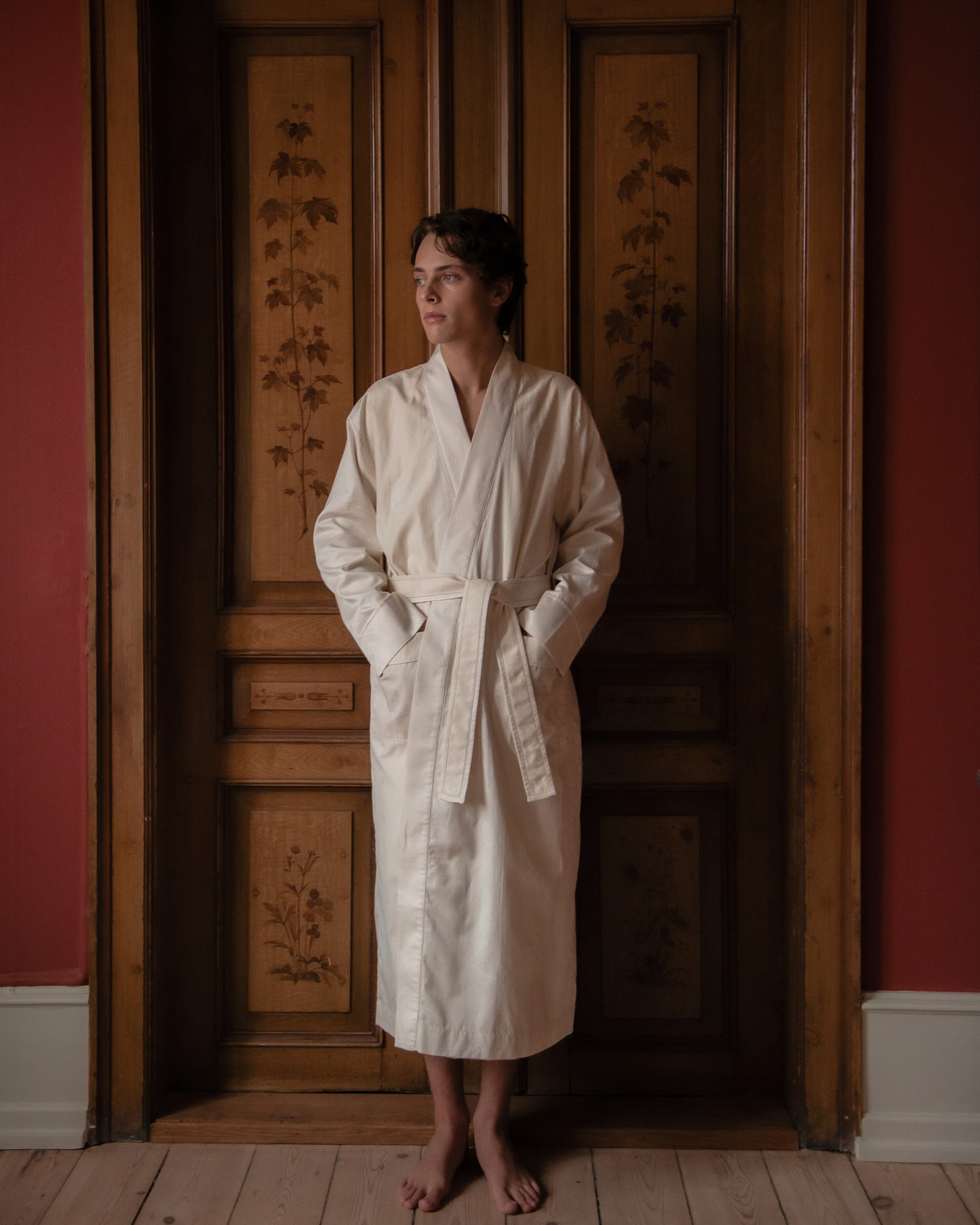 YDUNS LACE HOUSE ROBE ANTIQUE IVORY