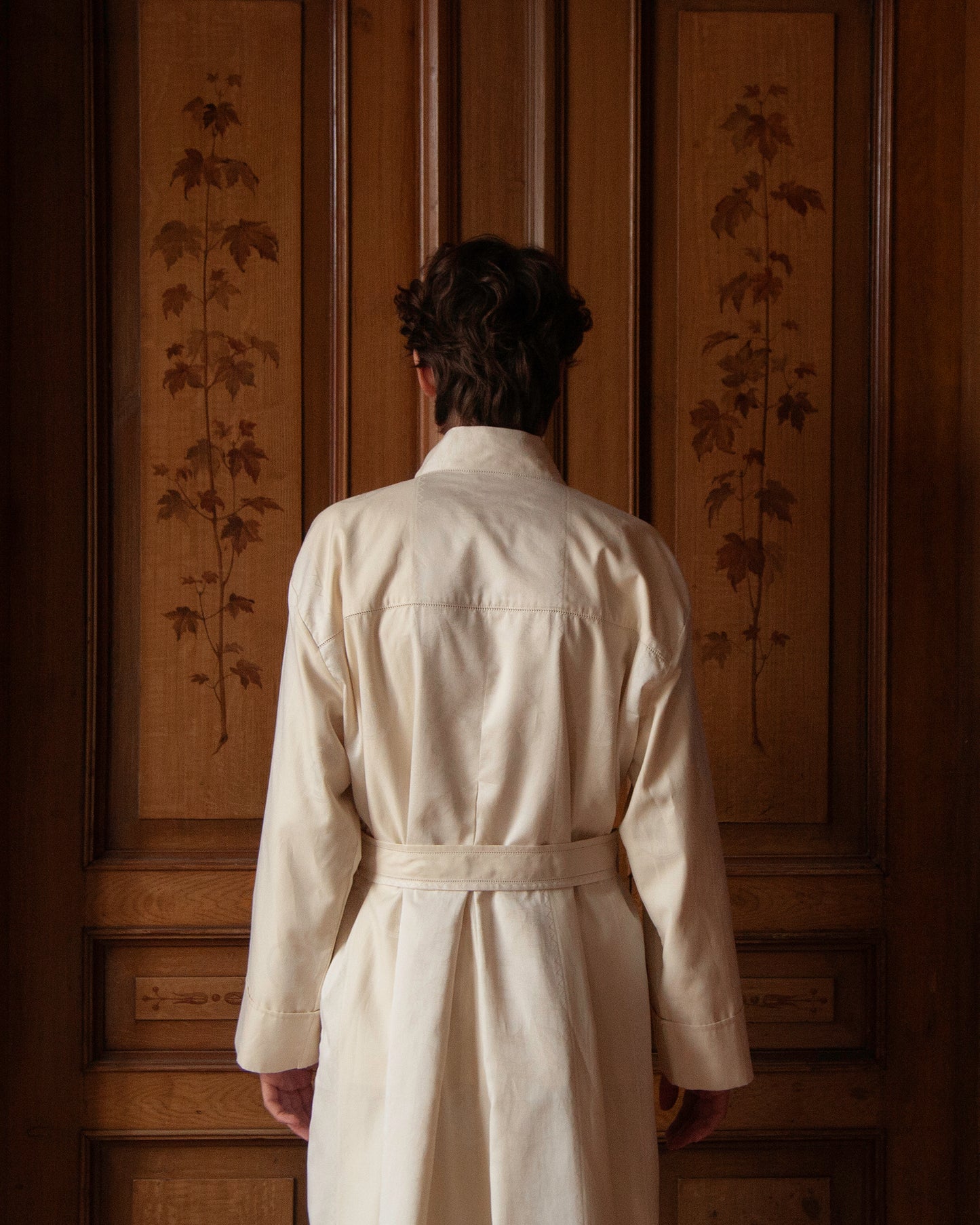 YDUNS LACE HOUSE ROBE ANTIQUE IVORY