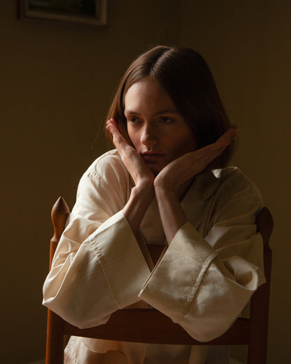 YDUNS LACE HOUSE SHIRT ANTIQUE IVORY