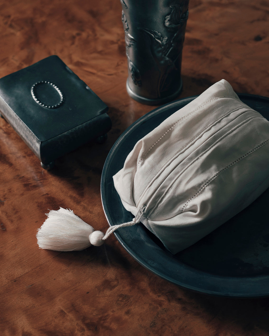 YDUNS LACE POUCH PETITE ANTIQUE IVORY